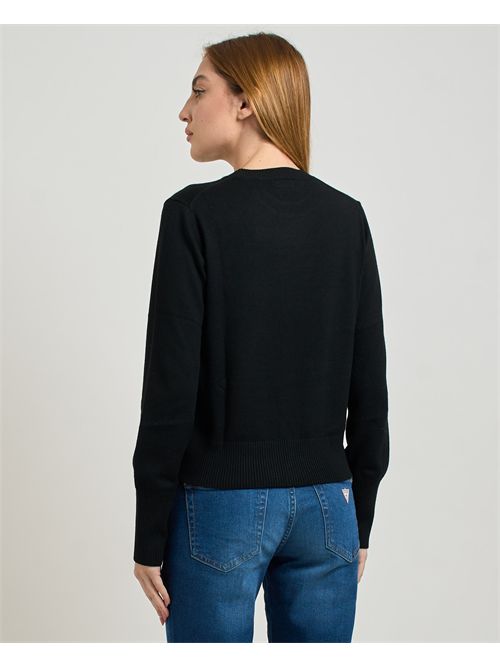 Maglione girocollo con ricamo donna Guess Jeans GUESS | W4BR83-Z3HO2JBLK