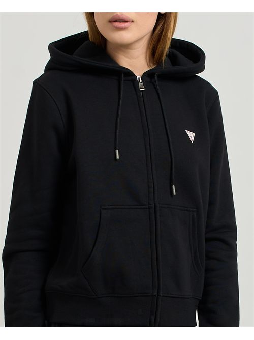 Felpa donna Guess Jeans fullzip GUESS | W4YQ03-KC811JBLK