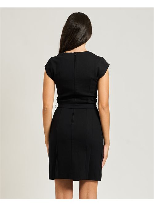 Guess women's Chrissy dress with V-neck and belt GUESS | W5BK21-KCMU2JBLK