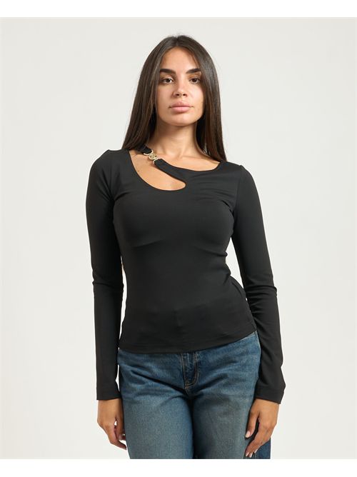 Guess long sleeve Eleanor Buckle Top GUESS | W5BP18-KC7M2JBLK