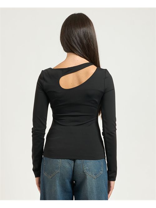Guess long sleeve Eleanor Buckle Top GUESS | W5BP18-KC7M2JBLK