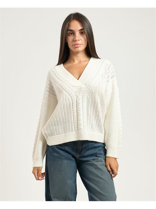 Guess Long sleeve V neck Etsuko Cable sweater GUESS | W5BR53-Z2ZK2G1O6