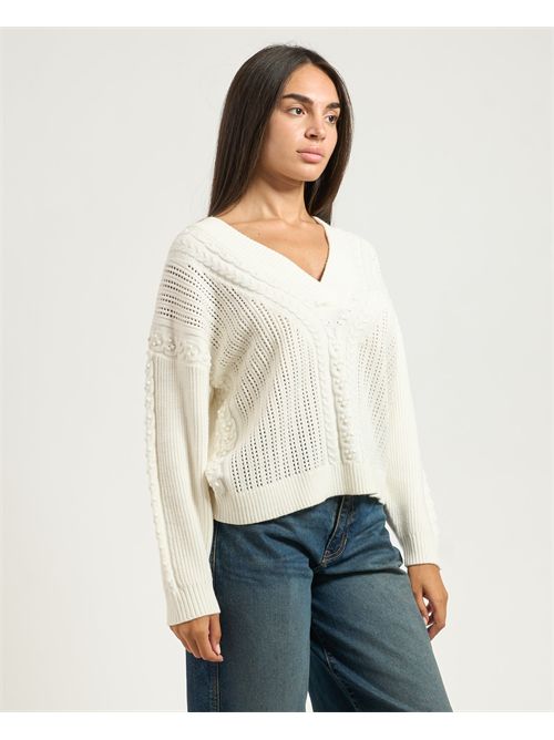 Guess Long sleeve V neck Etsuko Cable sweater GUESS | W5BR53-Z2ZK2G1O6