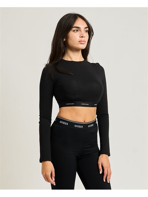 Guess Jeans long sleeve Crop Top GUESS | W5BZ09-KBBU1JBLK