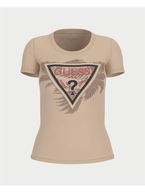 T-Shirt Triangle Palm Print donna Guess GUESS | W5YI13-J1314G1L7