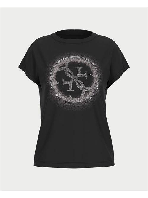 T-Shirt 4G Shaded Hotfix donna Guess GUESS | W5YI14-I3Z14JBLK
