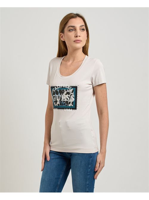 Guess Crew Neck short sleeve Animalier Boxy Print GUESS | W5YI27-J1314G9L9