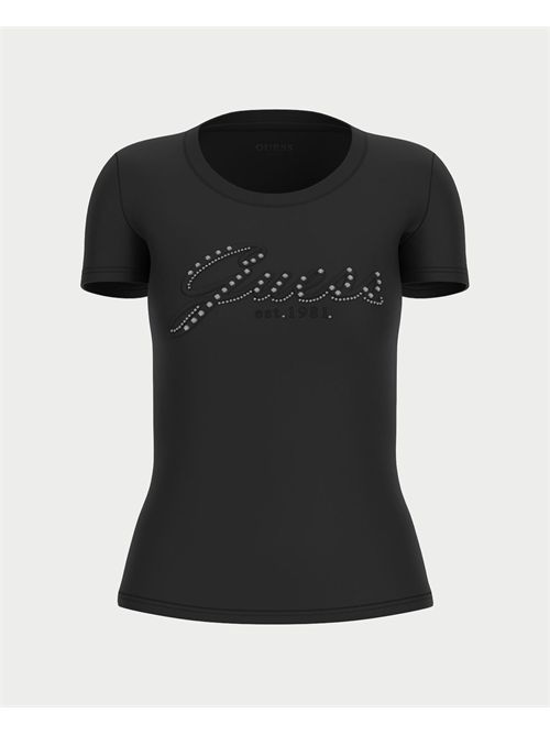 T-Shirt con Logo ricamato donna Guess GUESS | W5YI46-J1314JBLK