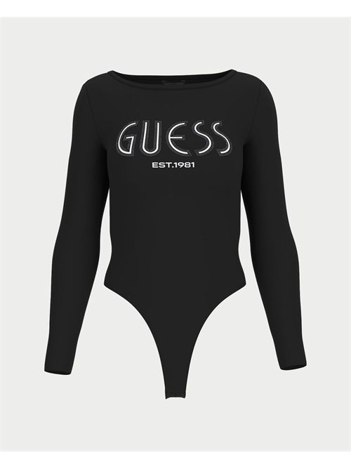 Body Neva Hotfix manche longue avec logo femme Guess GUESS | W5YP05-K68D2JBLK