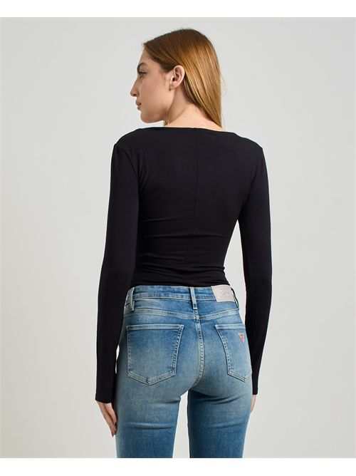 Guess Women's Neva Hotfix Long-Sleeved Bodysuit GUESS | W5YP05-K68D2JBLK