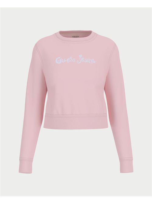Felpa cropped con fiore donna Guess Jeans GUESS | W5YQ15-K68I4A61U