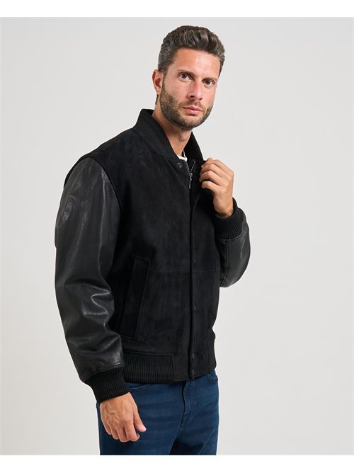 Giacca Laxe uomo Hugo nera in pelle scamosciata HUGO | 50541881001