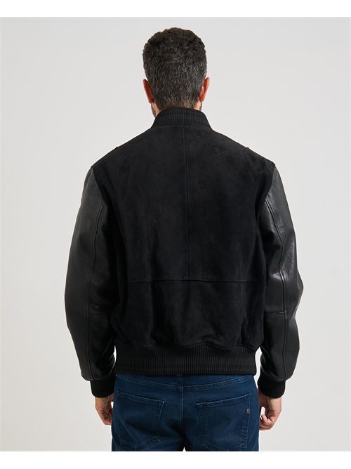 Giacca Laxe uomo Hugo nera in pelle scamosciata HUGO | 50541881001