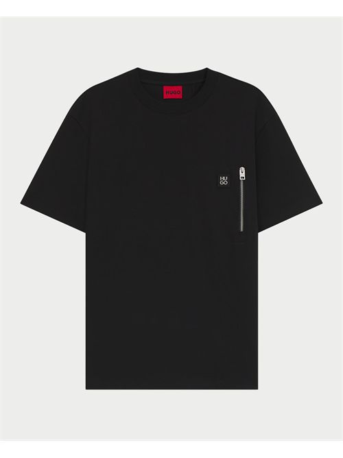 T-shirt Dargentee uomo Hugo nera con tasca sul petto HUGO | 50542566001