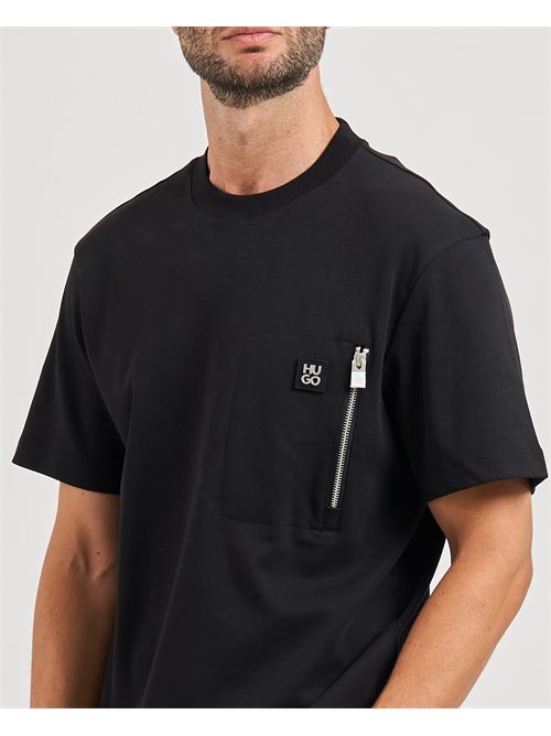 T-shirt Dargentee uomo Hugo nera con tasca sul petto HUGO | 50542566001