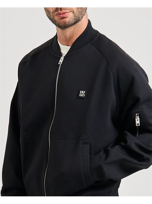 Bomber Dargenzip uomo Hugo con zip sulla manica nero HUGO | 50542590001