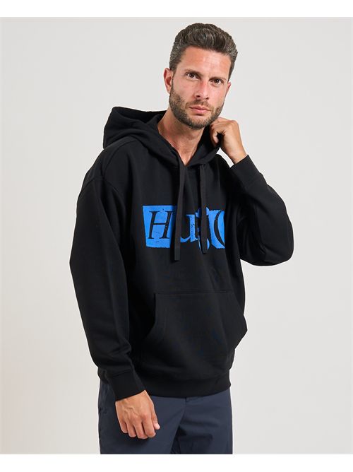 Felpa Nildi uomo Hugo nero con maxi logo HUGO | 50542796001