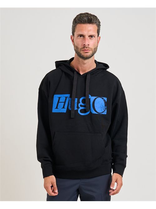 Felpa Nildi uomo Hugo nero con maxi logo HUGO | 50542796001