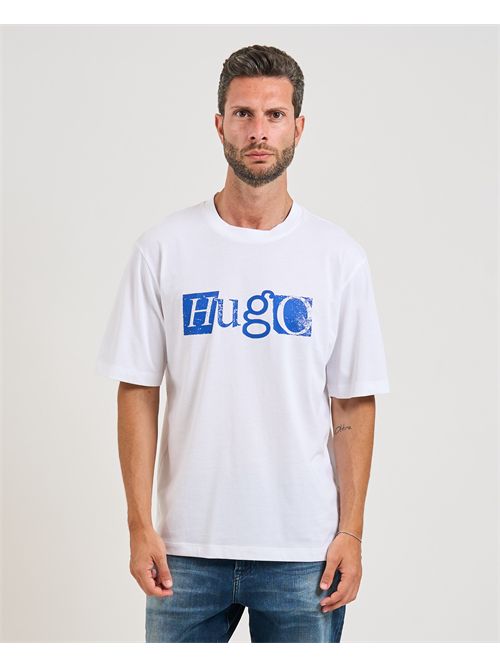 T-shirt Nugix uomo Hugo bianca con logo a contrasto HUGO | 50543485100