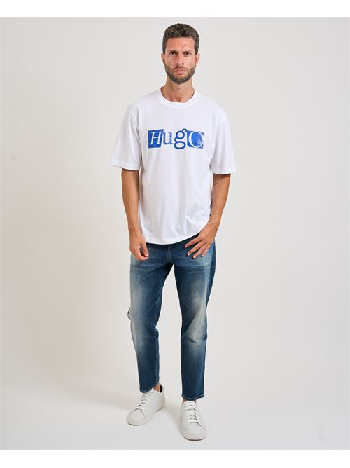 T-shirt Nugix uomo Hugo bianca con logo a contrasto HUGO | 50543485100