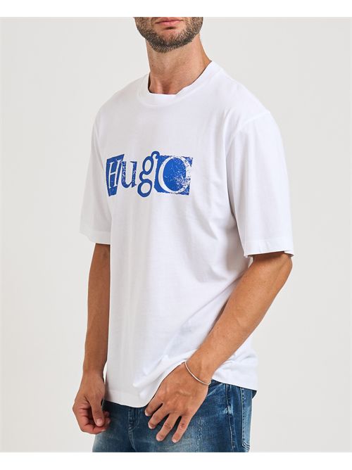 T-shirt Nugix uomo Hugo bianca con logo a contrasto HUGO | 50543485100