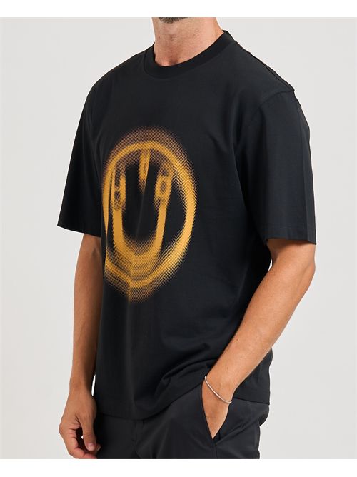 T-shirt Nalax uomo Hugo nera con logo sfumato HUGO | 50543493001