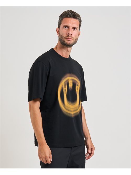 T-shirt Nalax uomo Hugo nera con logo sfumato HUGO | 50543493001