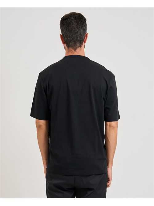 T-shirt Nalax uomo Hugo nera con logo sfumato HUGO | 50543493001
