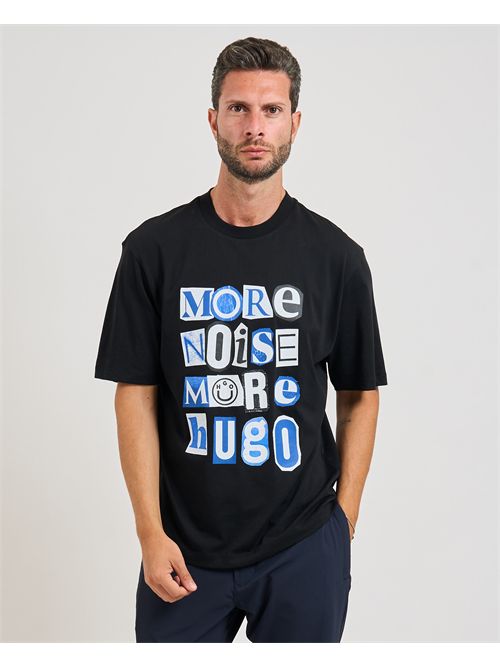 T-shirt Notix uomo Hugo nera con slogan HUGO | 50543495001