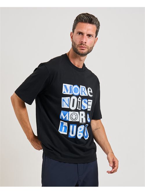 T-shirt Notix uomo Hugo nera con slogan HUGO | 50543495001
