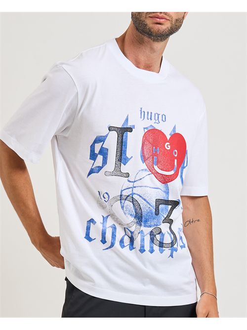 T-shirt Notix uomo Hugo bianca con stampa HUGO | 50543495100