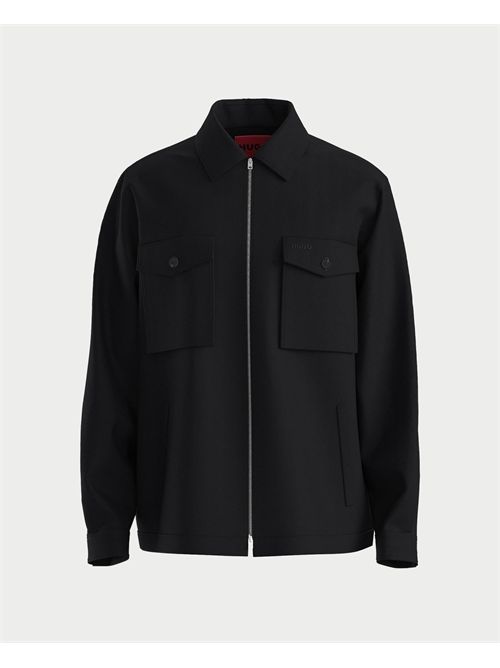 Efilos Men's Hugo Black Full-Zip Overshirt HUGO | 50545403001