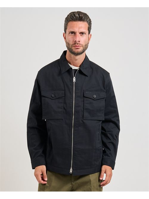 Sovracamicia Efilos uomo Hugo nera fullzip HUGO | 50545403001