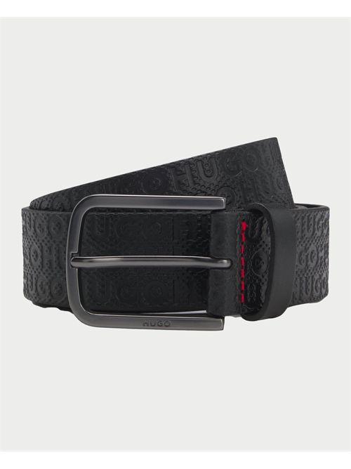Cintura Gurth Mono uomo Hugo nera con logo lettering HUGO | 50548364001