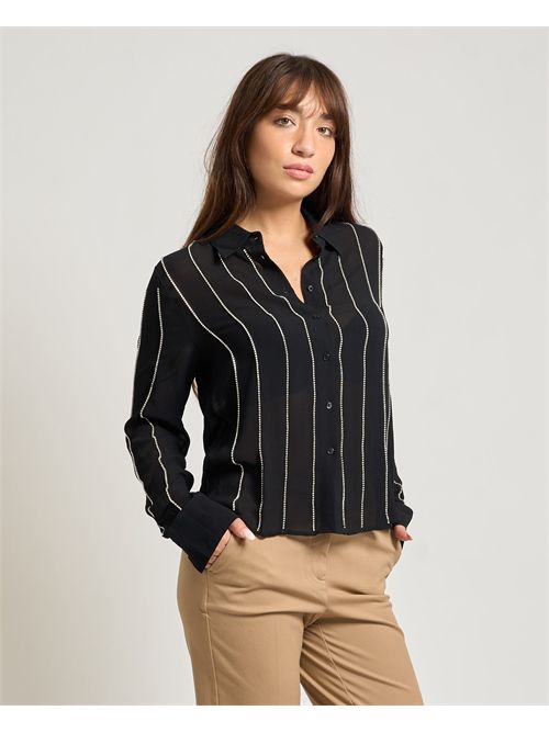 Camicia donna Eldja di Hugo gessata con strass HUGO | 50548400001