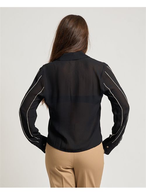 Camicia donna Eldja di Hugo gessata con strass HUGO | 50548400001