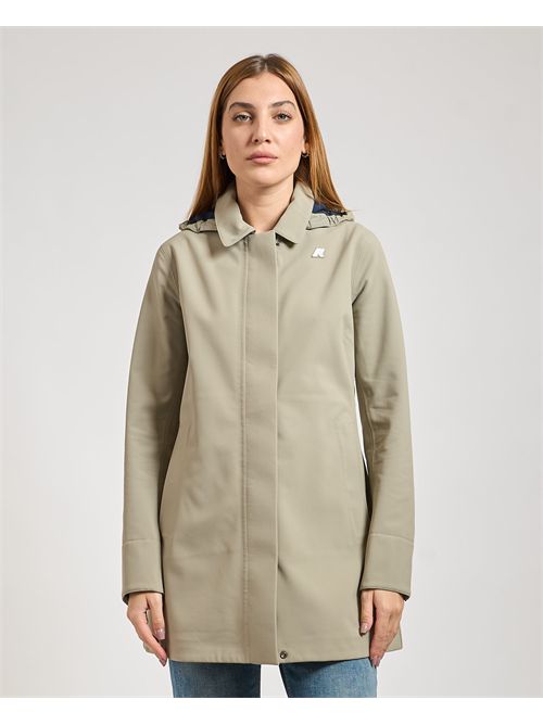 Women's long jacket Mathy by K-way with hood K-WAY | K2148BW-MATHYB3B