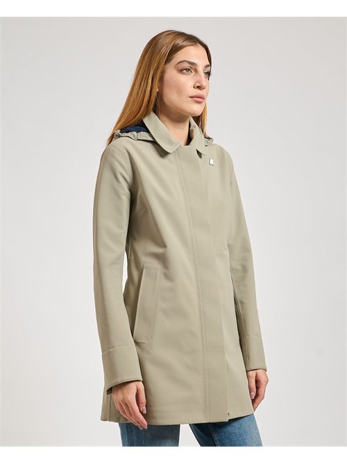 Women's long jacket Mathy by K-way with hood K-WAY | K2148BW-MATHYB3B
