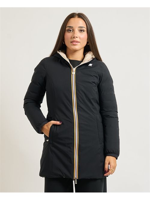 Denise women's three-quarter length jacket by K-way reversible K-WAY | K8134CW-DENISEBC9
