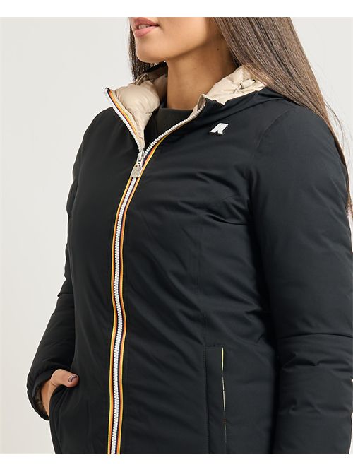 Denise women's three-quarter length jacket by K-way reversible K-WAY | K8134CW-DENISEBC9