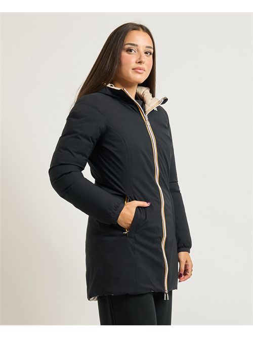 Denise women's three-quarter length jacket by K-way reversible K-WAY | K8134CW-DENISEBC9