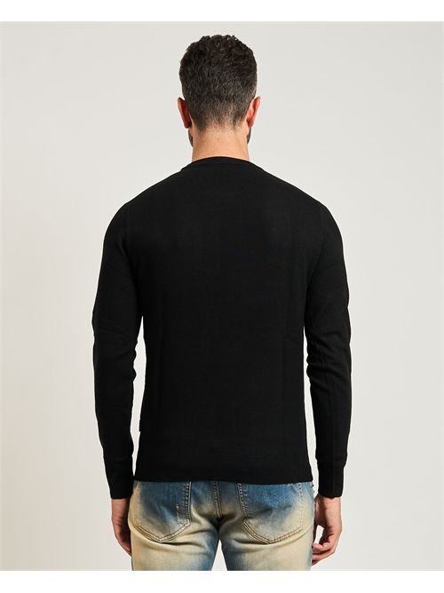 Maglione uomo Refrigue con lavorazione a nido d'ape REFRIGUE | 2811W00181BLACK