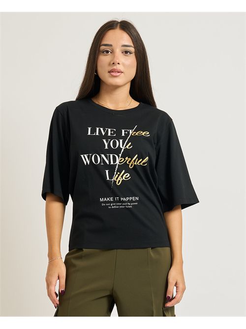 T-Shirt Happen Mezza Manica Collo Con Catena E Placca Logo Con Stampa RELISH | RDA25010330061199