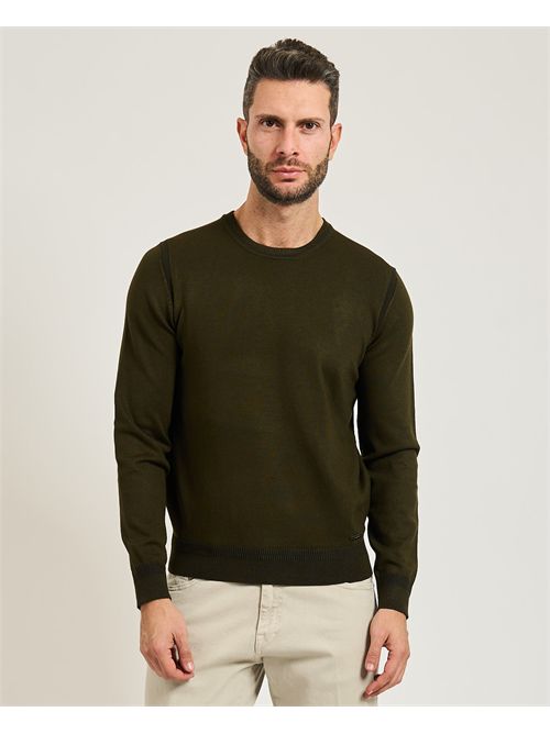 Maglione uomo Settemezzo con costine a contrasto SETTE/MEZZO | 750051-SLIM0136