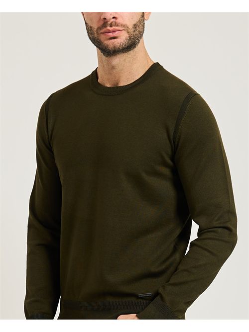Maglione uomo Settemezzo con costine a contrasto SETTE/MEZZO | 750051-SLIM0136