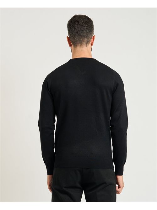 Settemezzo men's sweater with small V-neck collar SETTE/MEZZO | 750138-SLIM0030