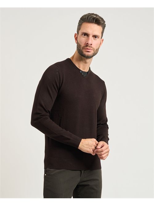 Settemezzo men's sweater with small V-neck collar SETTE/MEZZO | 750138-SLIM0230
