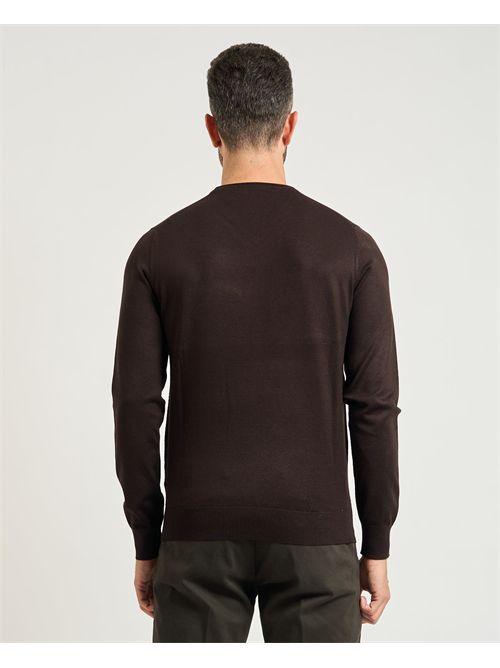 Settemezzo men's sweater with small V-neck collar SETTE/MEZZO | 750138-SLIM0230