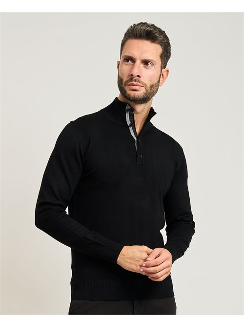 Settemezzo men's half collar sweater with buttons SETTE/MEZZO | 750332-SLIM0030