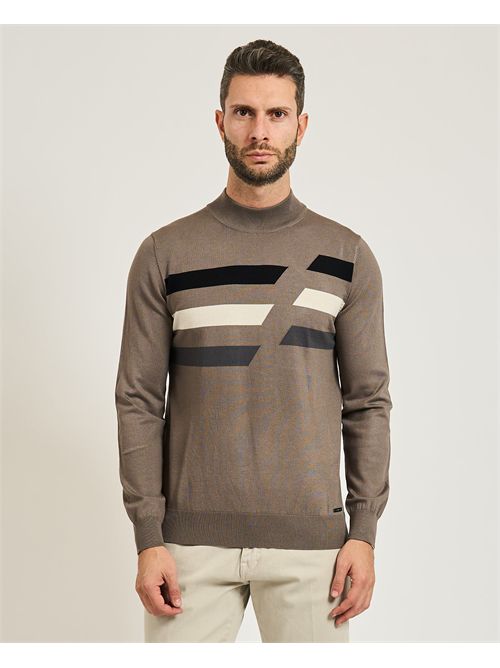 Maglione mezzo collo uomo Settemezzo color block SETTE/MEZZO | 750342-SLIM0052